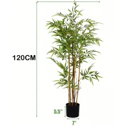 arick decor 4.Ft Artificial Bamboo Plants with Pot image 4