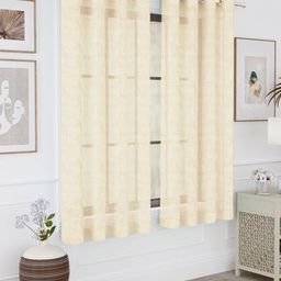 Story@home Beige 2 Pieces Sheer Window Curtains-picture-45