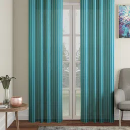 HOSTA HOMES Blue Set of 2 Striped Door Curtains-picture-18