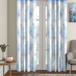 Cortina Blue & White Set of 2  Long Door Curtains-picture-25