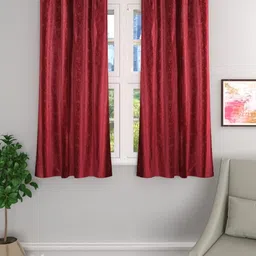 Aura Maroon Set of 2 Ethnic Motifs Room Darkening Window Curtain-picture-29