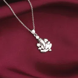 GIVA Rhodium-Plated 925 Sterling Silver Contemporary Pendant With Chain-picture-58