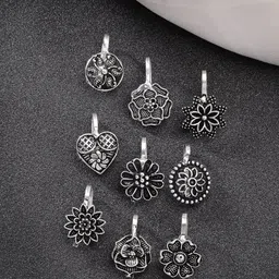 NVR Set Of 9 German Silver-Plated Stud Nosepins-image-86