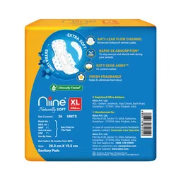 Niine Set of 3 Naturally Soft Anti Leak Flow Channel XL 282mm Sanitary Pads - 36 Pads Each image 2