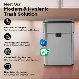 UMAI Grey & Black Stainless Steel Sensor Dustbin 20L image 3