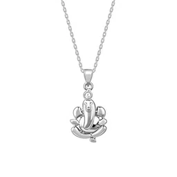GIVA Rhodium-Plated 925 Sterling Silver Contemporary Pendant With Chain image 5