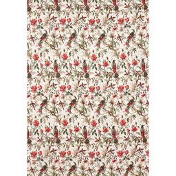 EasyGoods Ankh Off White & Red 2 Pieces Floral Black Out Long Door Curtains image 5