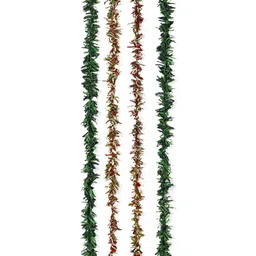 Contrast Living Green & Red 4 Pieces Textured Hanging Tinsels Festive Decor-picture-39