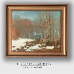 THE VINTAGE ARTISTRY Brown & White Vintage Painting Wall Art-image-6
