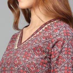 KALINI Women Ethnic Motifs Printed Pure Cotton Kurta with Salwar & Dupatta image 2