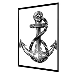 THE HANDMADE FLAIR Crystal Porcelain White & Black Anchor Nautical Sailor Wall Art image 3