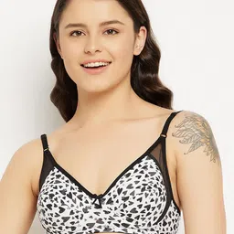 Clovia White & Black Geometric Everyday Bra image 1