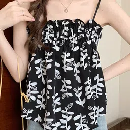 LULU & SKY Floral Printed Shoulder Straps Smocked Top-picture-27