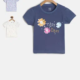 MINI KLUB Girls Blue & White Floral Print Cotton Top-picture-15