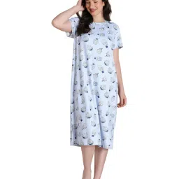 Zivame Women Knit Poly Mid Length Orchid Tint NightDress-picture-37