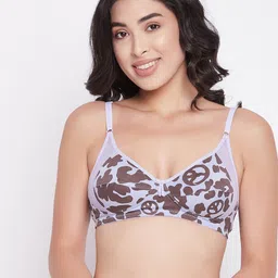 Clovia Abstract Print Non-Padded Non-Wired Full Cup Cotton Everyday Bra BR1780T1232B-image-99