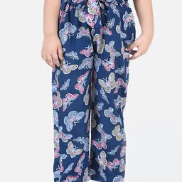 Cutiekins Girls Blue & Pink Animal Printed Palazzos-picture-27