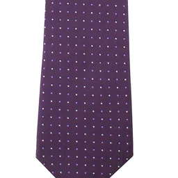 kavove KOVOVE Men Purple & White Polka Dots Printed Broad Tie image 3