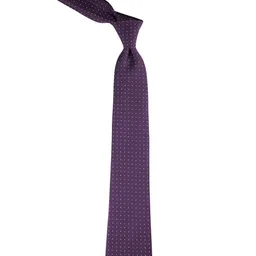 kavove KOVOVE Men Purple & White Polka Dots Printed Broad Tie image 5