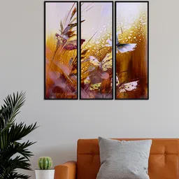 999Store Set Of 3 Abstract With Butterfly Wall Art Painting-picture-12