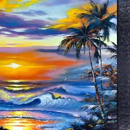 PnF Black & Blue Wooden Floral And Botanical Wall Painting-image-53