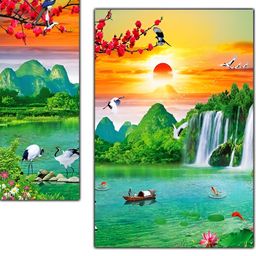 PnF Green & Yellow 3 Pieces Floral And Botanical Wall Arts-picture-25