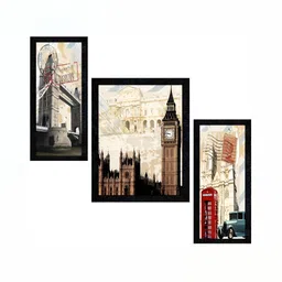 PnF Charcoal & Cream-Coloured Abstract Wooden Paintings Wall Art image 2