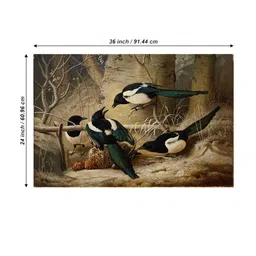 SAF Brown & Teal Blue Nature Art Sparkle Coated Unframed Wall Art image 2