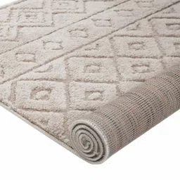 sapana carpet-mats Beige Abstract Polyester 4 x 6 Feet Machine Made Carpet image 5