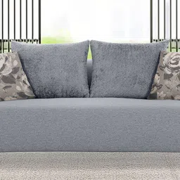 casacraft from pepperfry New Jersey Fabric 3 Seater Sofa in Dark Grey Colour image 1