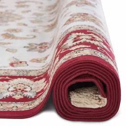 obsessions Cream and Maroon Persian 4x6 Feet Machine Made Carpet image 5
