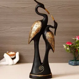 ecraftindia Loving Swan Couple Polyresin Figurine image 2