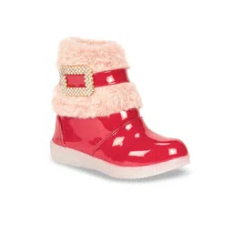 Lil Lollipop Girls Faux Fur Trim & Buckle Embellished Mid-Top Winter Boots-picture-23