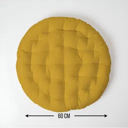 SKANDA FAB Yellow 2 Pieces Pure Cotton Floor Cushions image 3