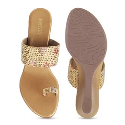 Metro Embellished Open Toe Wedge Heels image 2