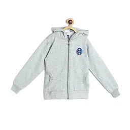 Fashionable Boys Grey Melange Hooded Sweatshirt-image-21