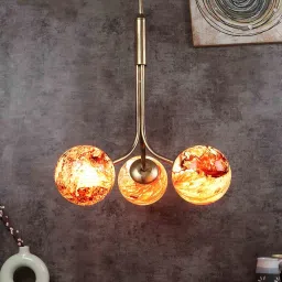 decorativeray Cluster Pipe Hanging with 3D Glass in Antic Finishing image 1