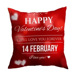 ARTBUG White & Red Printed Square Pre-Filled Cushion With Filler-picture-27