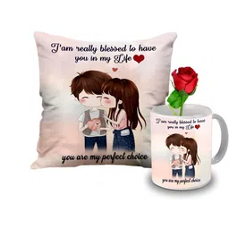 ME & YOU Pink and Red 3 Pieces Cushion Rose & Mug Gift Set-picture-41