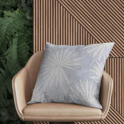 SHADES of LIFE Blue & White Embroidered Cotton Cushion-image-25