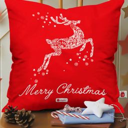 Indigifts Red & White Graphic Printed Cushion-picture-37