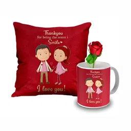 ME & YOU Red & White 3 Pieces Printed Home Gift Set-picture-27