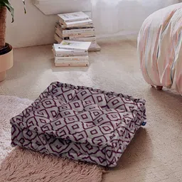 S9home by Seasons Grey & Purple Printed Square Floor Cushion image 1