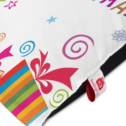 Indigifts White & Blue Digital Printed Cushion with Filler image 5