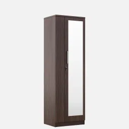 a globia creations Oracle 1 Door Wardrobe in Choco Walnut Finish With Mirror image 5