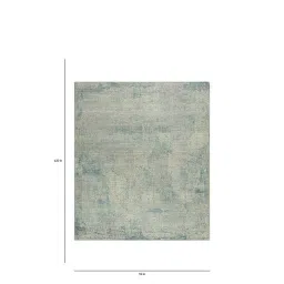 jaipur rugs Ivory Distressed Wool & Bamboo Slik 8 ft x 10 ft Hand Knotted Carpet image 2