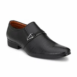 RL Rocklin Men Men Black Textured Formal Slip-On-picture-40