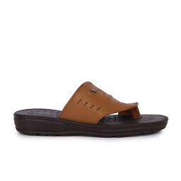 Action Plus Men Tan & Black Slippers image 2