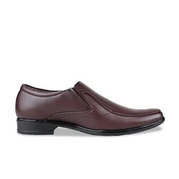 HikBi Men Brown Leather Formal Slip-Ons image 4