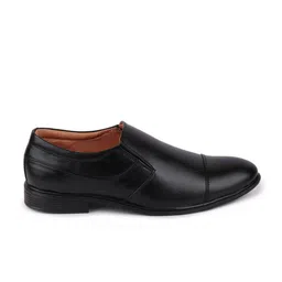 FAUSTO Men Black Solid Formal Slip-Ons image 2